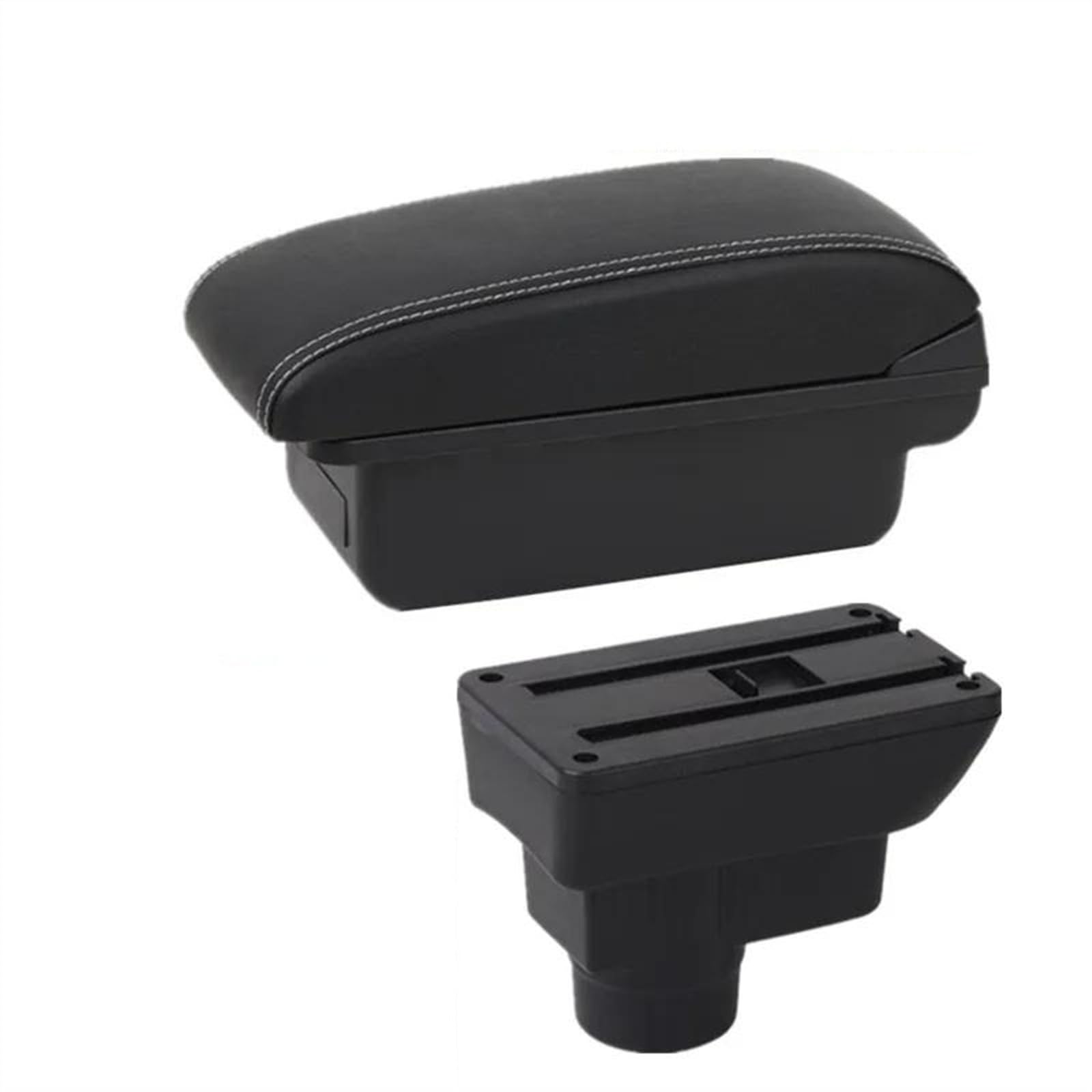 NOHEEU Car Interior Accessories Center Console Storage Box Multi-function Armrest For Corsa D(A2 Black white NOUSB)