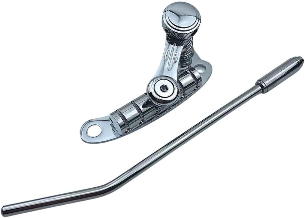 Stainless Steel Tune-O-Matic Style Vibrator Les T-REM II StopTail Electric Guitar Bridge Stop Bar Tailpiece Tremolo Compatible with LP SG Guitars TM85 Chrome