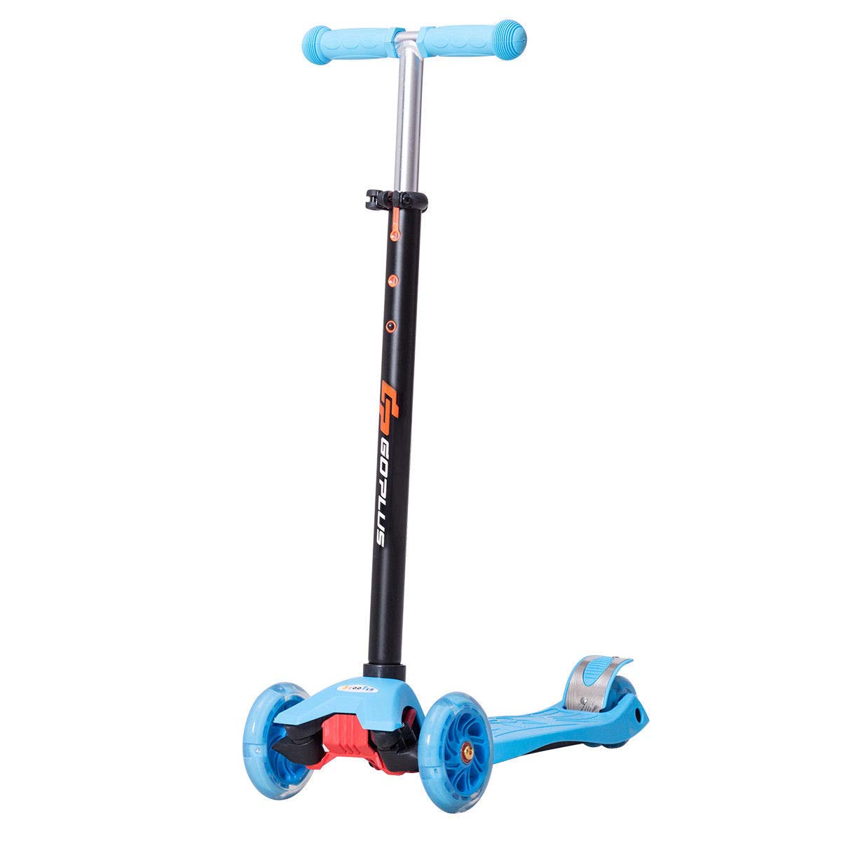 Paningo Inc Height Adjustable Riding Scooter, Scooter for Kids, Aluminum Kids Kick Scooter with 3 Led Light Wheels, Child Scooter with Electric Ascension Function, Blue