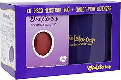 Violeta Cup Kit Caneca Higienizadora + Disco Menstrual Duo Cor Vermelho Vermelho Único