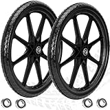 Upgraded 20' Flat Free Wheels Compatible with rubbermaid Wheelbarrow Tires, 20' Flat Free Tires with 5/8' and 3/4' Bearings Replacement for rubbermaid Cart Wheels/Big Wheel Utility Carts