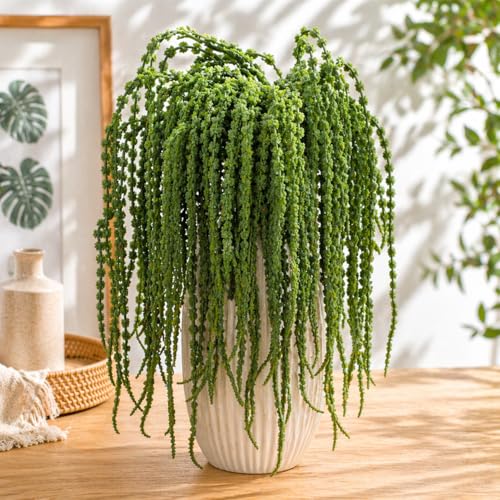 Yendse 6Pcs Amaranthus Artificial Hanging Plants Fake Amaranthus Flower Bleached Wisteria 33 Long Hanging & Cascading Flowers for Wedding Floral Arrangement Home Garden Decor Party Supplies
