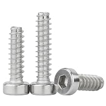 SS304 Stainless Steel Hex Socket Cap Head Self Tapping Screw Flat Point Tail M2-M5 50,M4 x 20mm