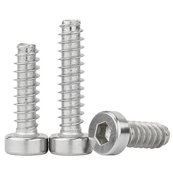 SS304 Stainless Steel Hex Socket Cap Head Self Tapping Screw Flat Point Tail M2-M5 50,M4 x 20mm