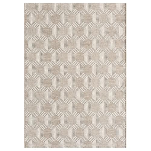 Tapete decorativo geométrico LUXE WEAVERS 5x7 taupe miniatura 3