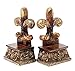 Bellaa Decorative Bookend Fleur De Lis Pair Flower Book End Bookshelf Stopper Vintage Irish Country French Library Office Shelf Home Decor