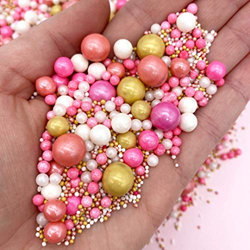 Pink Champagne Sprinkle Mix by Simply SucrÃ© | Pearl Sprinkles | Quality Sprinkles | Rose Gold Sprinkles | Edible Sprinkles | 4 oz. 8oz. 16 oz. 24 oz. | Bulk Sprinkles | Gold Sprinkles (4 oz jar)