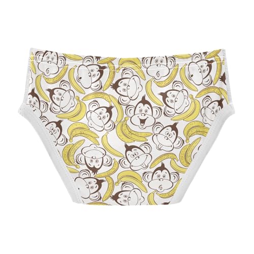 Boys' Underwear Cotton Little Boys Orangutan Monkey Banana Briefs Soft Toddler Underwear 2T-8Y2