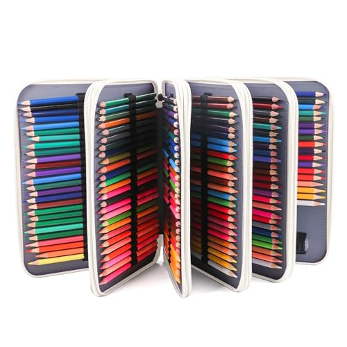 Image of Vomgomfom 252 Slots Pencil Case 5-Layer PU Leather, Handle, White