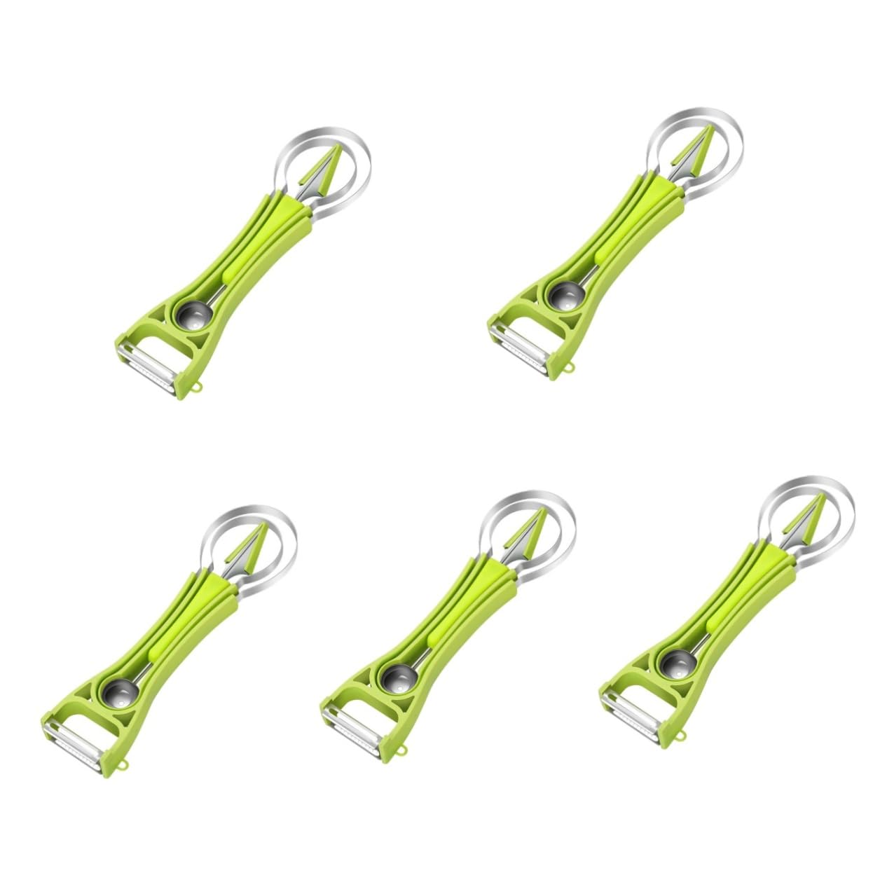 Cabilock 5 Sätze Melonen Ausstecher Multifunktionales Obstwerkzeug zum Schneiden und Ausstechen von Melonen für Frische Früchte und Desserts Ergonomisches Design Leicht zu Reinigen