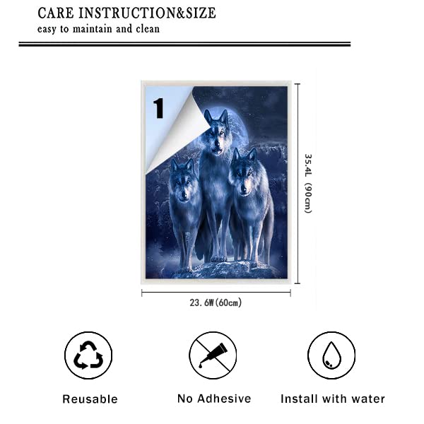 Vinilo decorativo para ventana Horror Wolves 23.6x35.4 in miniatura 2