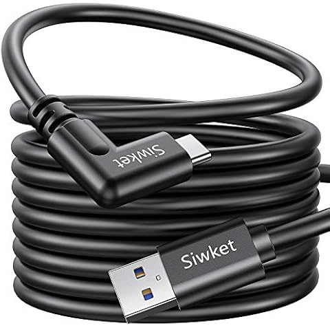 Siwket Link Cable for Oculus Quest 2 [5 m], USB 3.0 A to USB C Cable 5 Gbit/s High Speed Data Transfer Type C Cable 90 Degree VR Charging Cable for Oculus Quest Headset, Quest 2, Gaming PC Cover