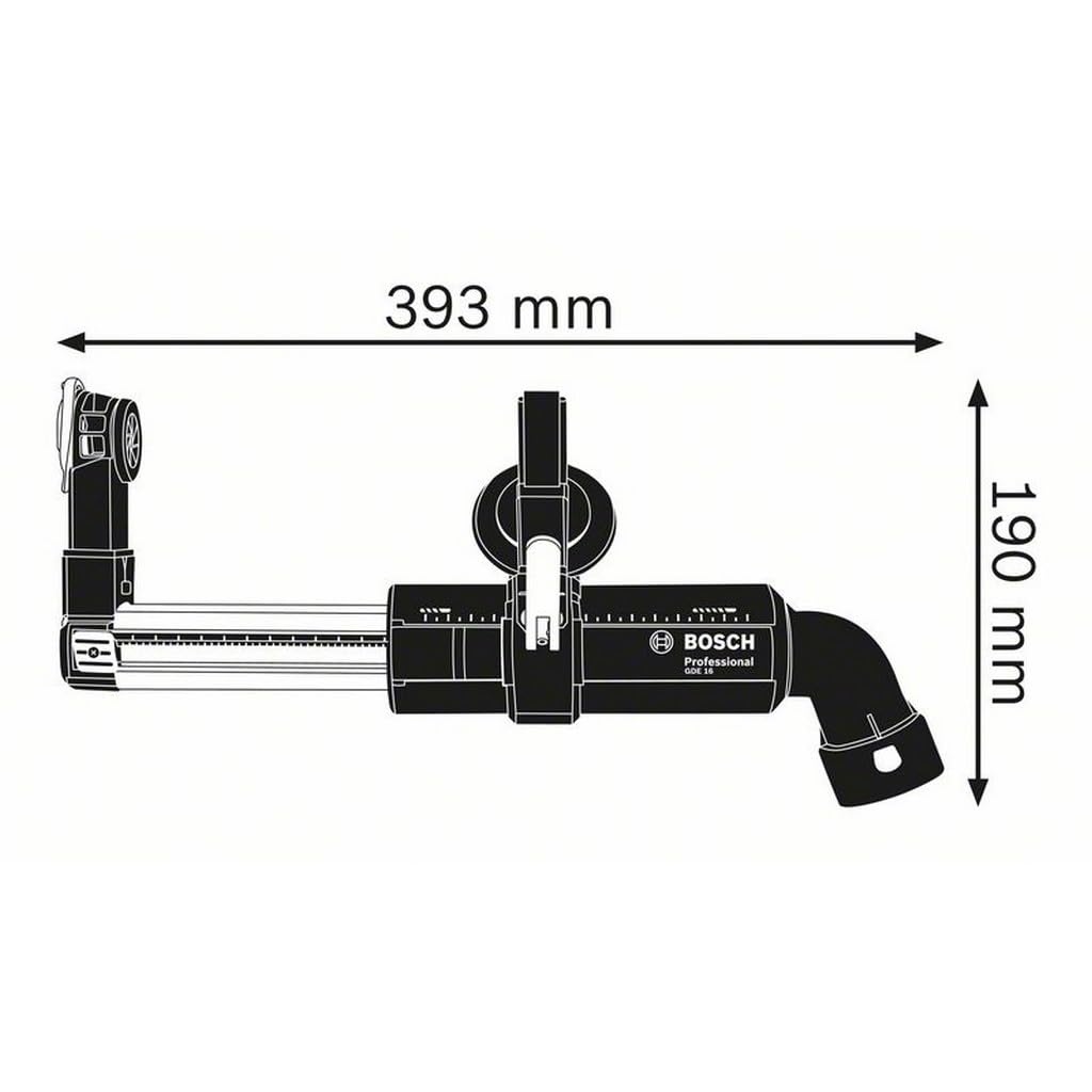 Bosch Professional aspiración de polvo GDE 16 CYL (diámetro de perforación máx. 16 mm, profundidad de perforación máxima 120 mm, compatible con numerosos taladros percutores de Bosch)