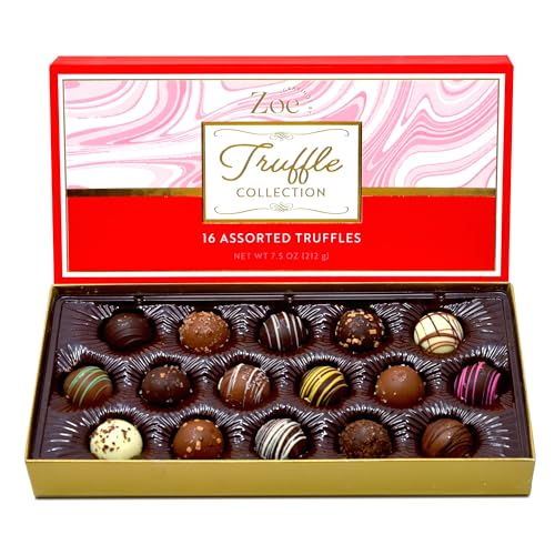CRAVINGS BY ZOE Birthday and Anniversary Chocolate Truffles Gift Box | 16 Count | Chocolate Candy Gifts | Gourmet Assorted Chocolate Food Gift Basket | Birthday Gifts for Women Men Mom Dad Adults Couples Families