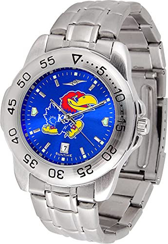 Image of SunTime Men's NCAA Team Sport Watch, 20mm Stainless Steel Strap, Reflective Shiny Dial with Date