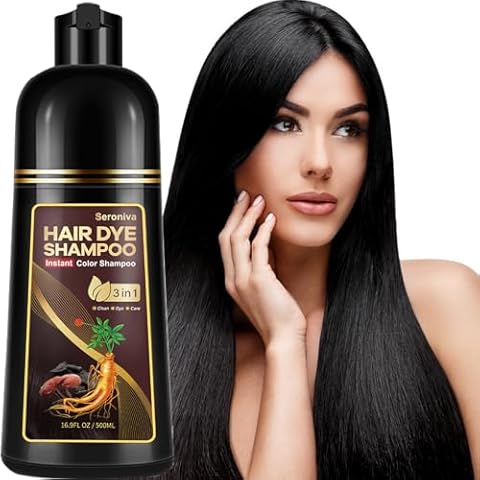 GURKOOYD Black Hair Dye Shampoo For Men And Women, 3 In 1 Instant Hair Color Shampoo, Hair Dye For Gray Hair, Champu Para Canas, Easy To Use At Home, Natural Ingredients For Sensitive Skin Cover