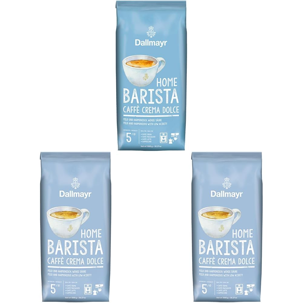 Dallmayr Home Barista Caffé Crema Dolce 1.000g ganze Bohne (Packung mit 3)