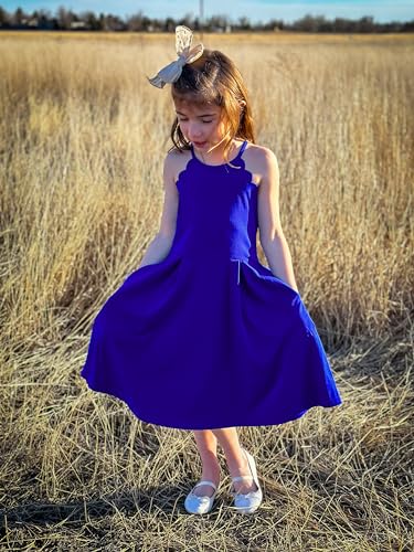 Arshiner Girls' Dress Halter Neck Summer Sundress Sleeveless Elegant A-line Pockets Party Dress3