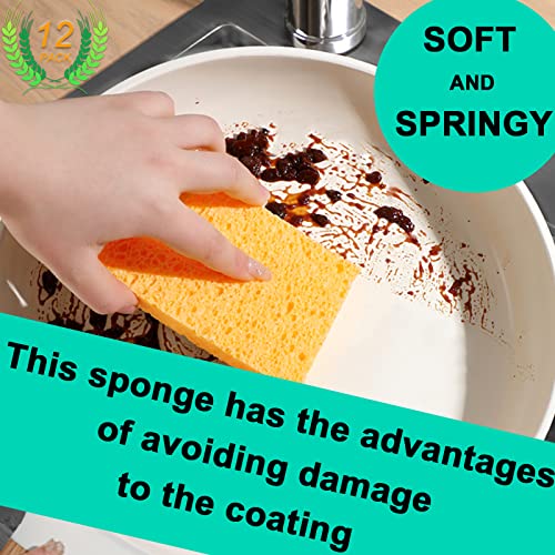 Image of 12-Count Extra Large Compressed Sponges Kitchen for Dishes, Sponges for Cleaning, Biodegradable Cellulose Compressed Sponges for Kitchen, Bathroom, Camper, Backpacker