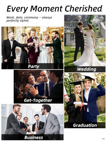 Image of Mens Suit 2 Piece Suits for Men One Button Slim Fit Solid Jacket & Pants Tuxedo Set Business Wedding Party Prom