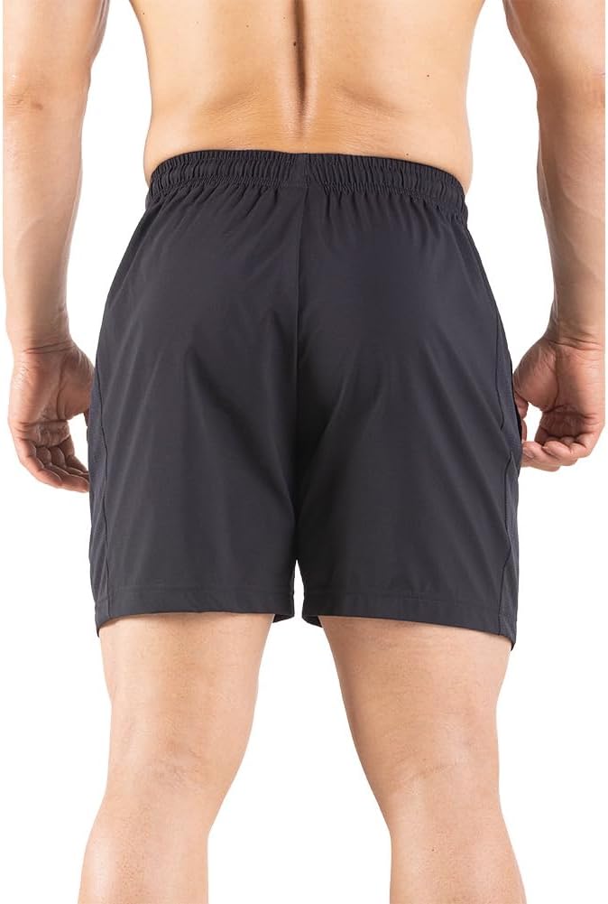 Men's 5" Running Shorts 2 Pack Quick Dry Athletic Workout Gym Shorts with Zipper Pockets - Image 6