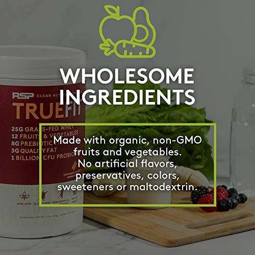 RSP TRUEFIT - Protein Powder Meal Replacement Shake, Grass-Fed, Organic Real Food, Probiotics, MCT Oil, Non-GMO, Gluten Free, No Artificial Sweeteners, 4 LB Vanilla - Thumbnail 7