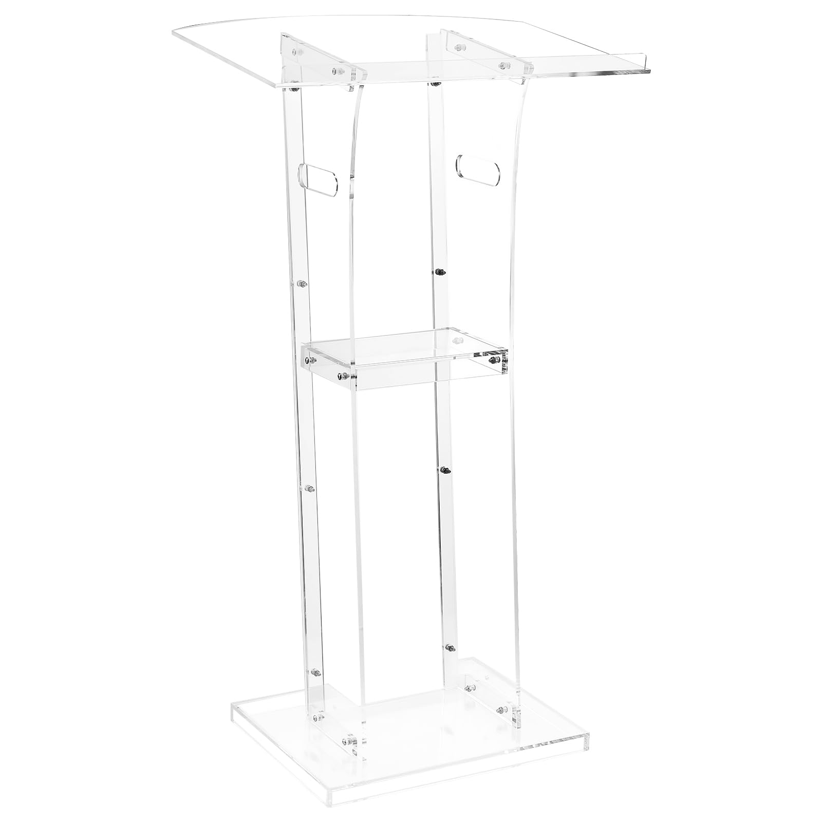 VEVOR Supporto per Podio, Capacità di Peso 25 kg Podio per Conferenze con Ampia Superficie di Lettura e Ripiano Portaoggetti, Fermalibri, da Terra, per Aule, Matrimoni, Conferenze, Lezioni e Concerti