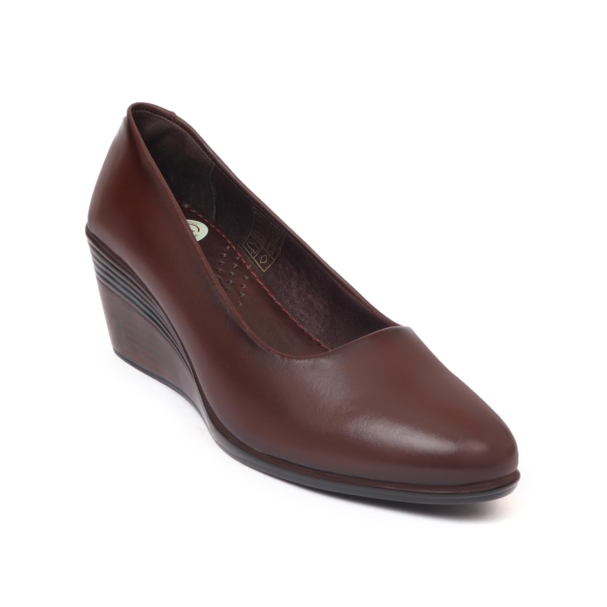 Zoom Shoes Genuine Burnished Leather Wedge Heeled Bellies for Women and Girls ZAL-051 | Formal Shoes with Memory Cushion Insole, Ideal for Office & Parties (Brown, 2) (B0CVH15MH5) Amazon Price History, Amazon Price Tracker