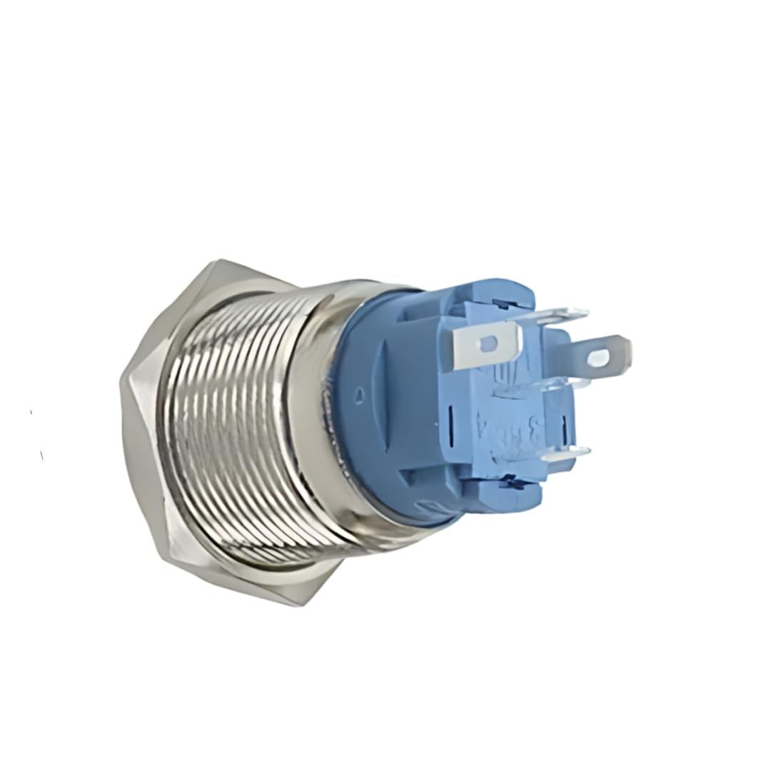RDR 16mm Medium Size Self Reset Type Stainless Still push button ( Blue_Momentary) 2