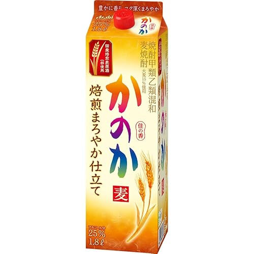アサヒ 麦焼酎 かのか 焙煎まろやか仕立て 25度 紙パック 焼酎甲類乙類混和 1.8L 1800ml 6本 1ケースのサムネイル