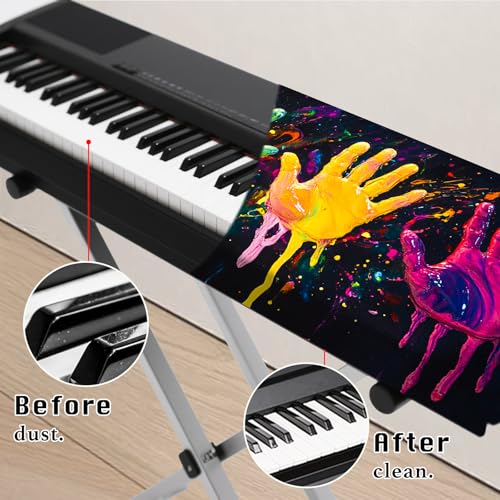 Image of Nuxovilar Handprint Piano Cover Elastic Milk Silk 88 Key