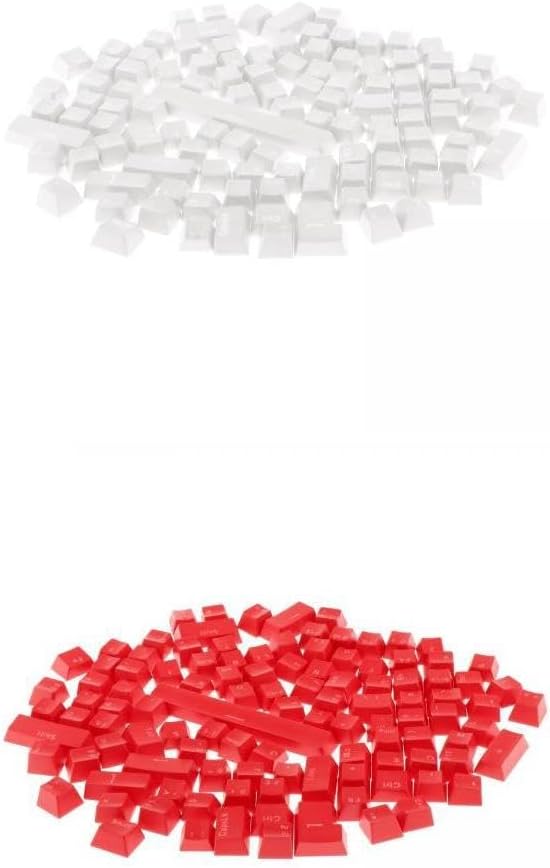 2pcs 108-Key Translucent Keycaps Key for Mechanical Keyboard Red+White|Computers/Tablets & Networking |Keyboards, Mice & Pointers|Keyboards & Keypads
