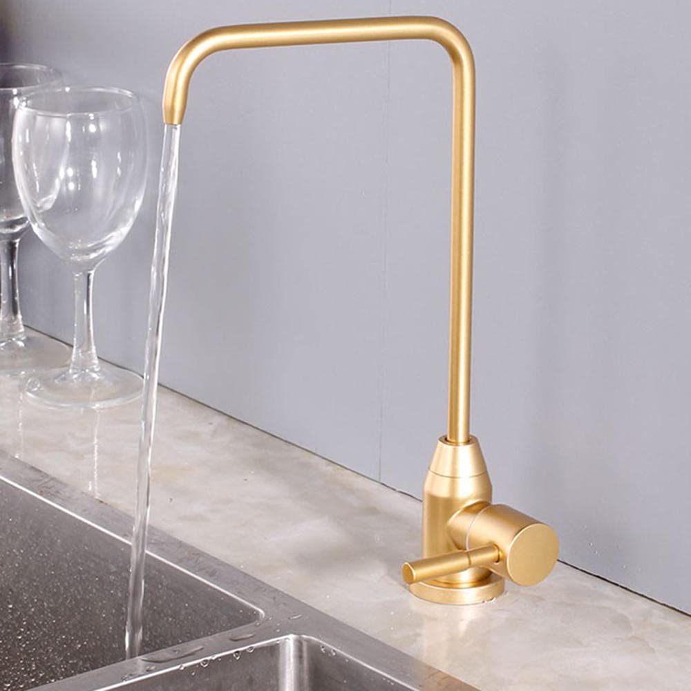 Grifo de Filtro de Agua, grifos de rotación de Bebidas Rectas de Acero Inoxidable Dorado para de filtrado de Agua-C