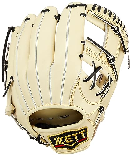 Zett BRGB30270 Soft Baseball Grub (Glove) Pro Status, Kenta Imamiya Player Type, for Second Short, Right Throwing, Pastel Brown x Black (3219), Size: 4