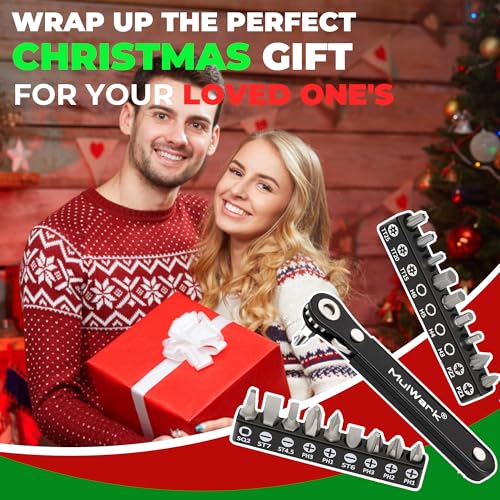 MULWARK 20pcs Small Screwdriver Set, 1/4" Right Angle Screwdriver Set, 90-Degree Offset Screwdriver for Tight Spaces, Auto Repair, Electronics, DIY Home Improvement EDC Tool Kit thumbnail 2