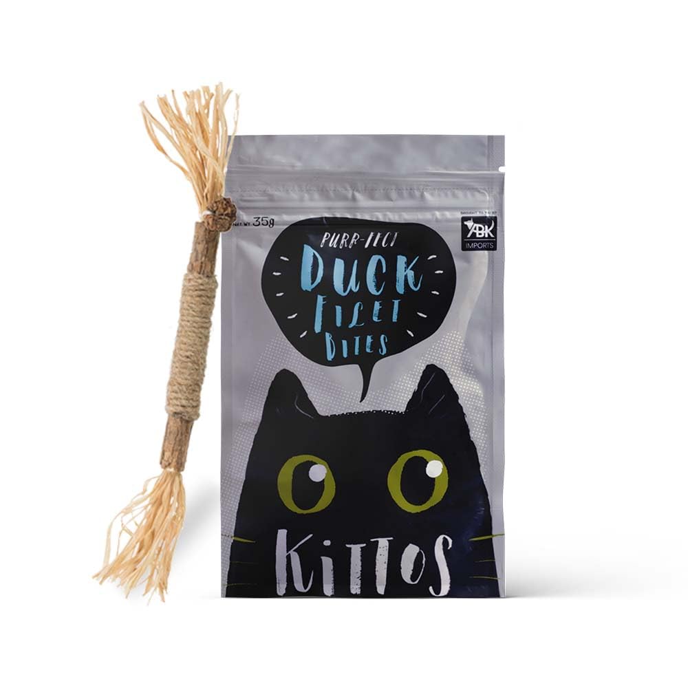 Combo of Kittos Protein Rich Duck Filet Bites Tasty Cat Treats, 35 gm and Matatabi Stick with Tassels Interactive Cat Toy for Dental Hygiene, 24 cm - for All Cat Breeds (Pack of 2) (B0CF2FJG4Y) Amazon Price History, Amazon Price Tracker