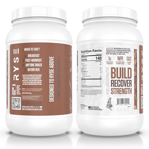 Image of RYSE Loaded Protein Powder - Milk Chocolate - 25g Whey Protein Isolate & Concentrate with Prebiotic Fiber & MCTs - Low Carb, Low Sugar, Digestive-Friendly - 27 Servings / 2 lb Tub