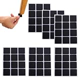 72PCS Non-Slip Rubber Furniture Pads, 28 x 28mm Wood Floor Protector Pads for Sofa Table Chair Leg Floor Anti Scratches Furniture Feet Protectors Square Feet Sticky Self-adhesive Set (Black) - Image 1