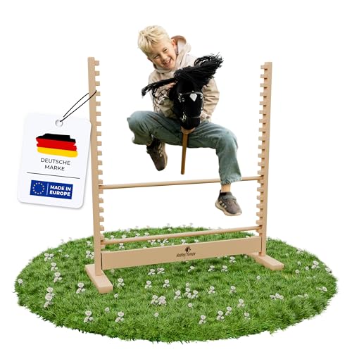 Hobby Horse Hindernisse höhenverstellbar 15115 cm- in 5cm Schritten einstellbar - Magnet-Stecksystem massives Holz/Hobby Horsing/Hürden für Kinder