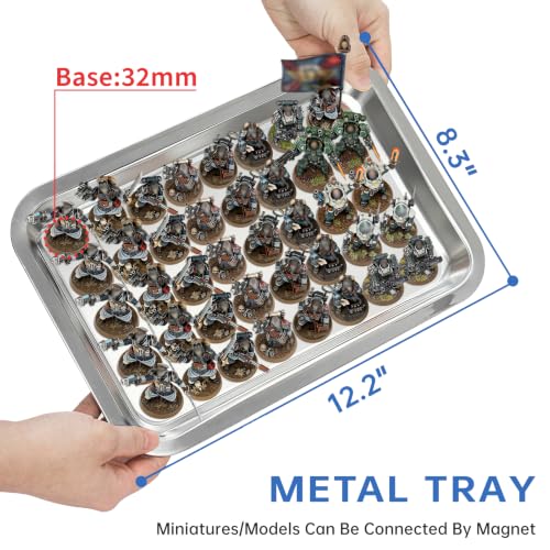 Image of Miniatures Storage Case Miniatures Transport Case Aluminum Alloy Frame with Lock and LED Light (Large Size)