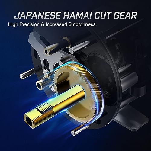 Image of Piscifun Chaos XS Baitcasting Fishing Reel, Reinforced Metal Body Round Baitcaster Reel, Smooth Powerful Saltwater Inshore Surf Trolling Reel, Conventional Reel for Catfish, Musky, Bass, Pike
