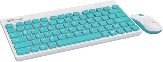 Portronics Key2-A Combo of Multimedia Wireless Keyboard & Mouse, Compact Light-Weight for PCs, Laptops and Smart TV, White
