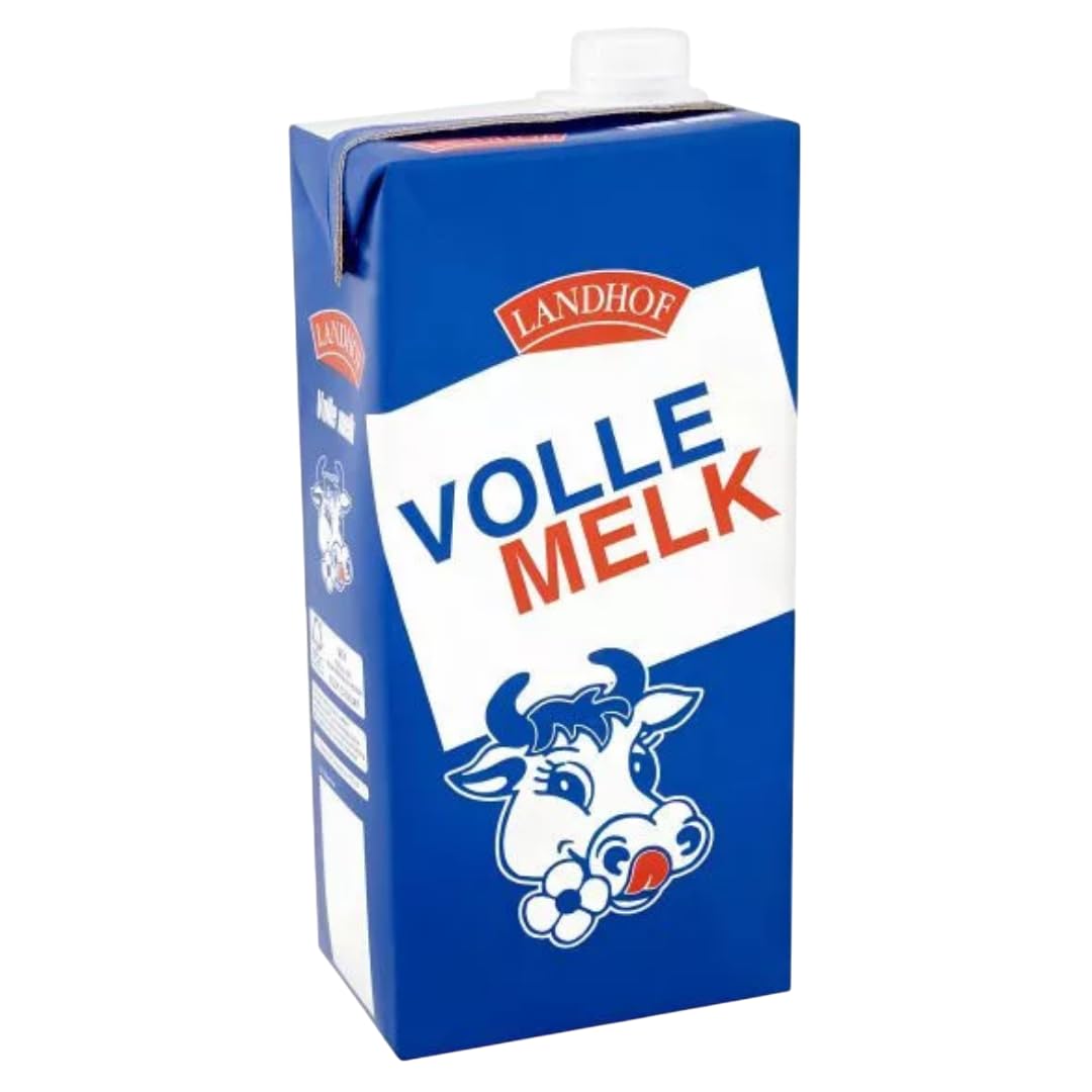 Landhof Holländische Milch Teilentrahmte Milch fettarme Haltbare Milch Vollfett, je 1 Liter, 96 STÜCK