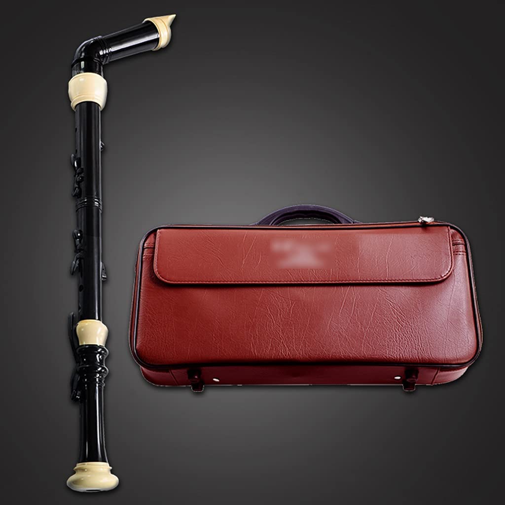 Blockflöten Blockflöte Lernen Erwachsene Bass English Professional Spielblockflöte, Abnehmbare 8-Loch-Barockflöte, 4 Stück, Mit Ledertaschen-Reinigungsstab (Color : Black)