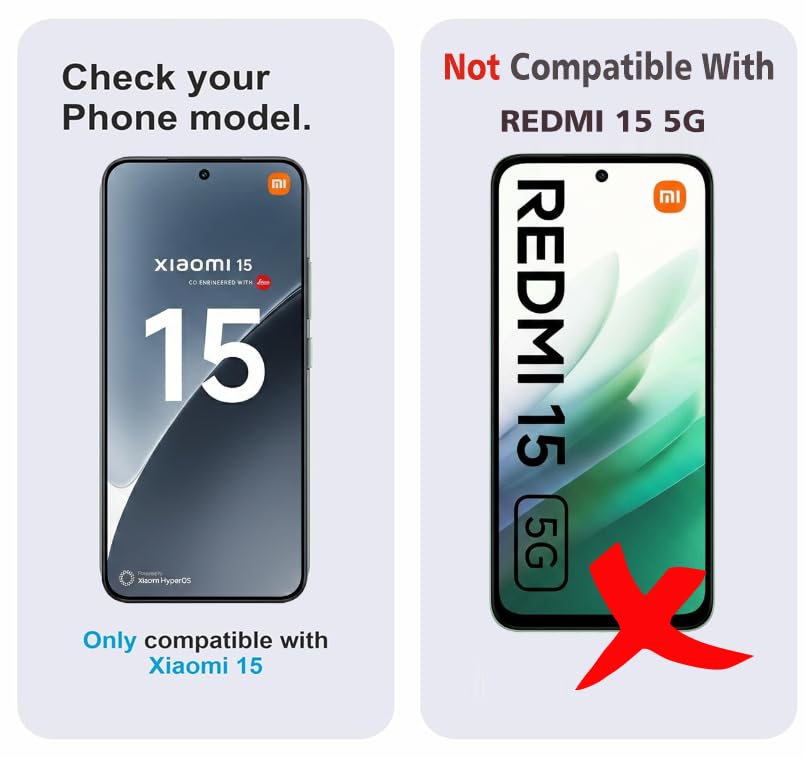 Image of Premium HD+ Tempered Glass Screen Protector Guard Compatible For Xiaomi 15 5G (6.36 Inch, Pack of 1) | Edge to Edge Coverage With Easy to installation kit for Smartphone