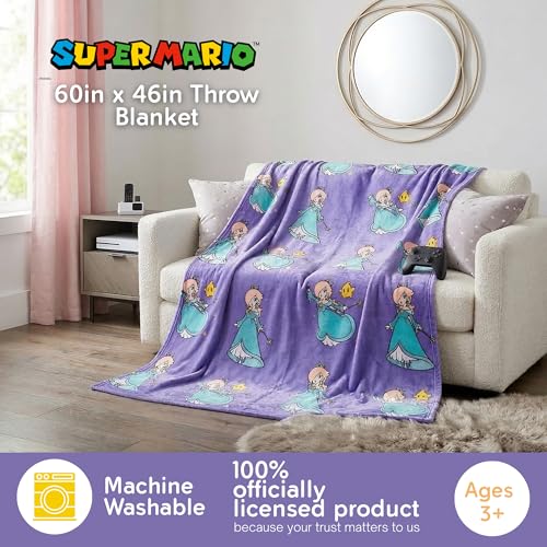Image of Super Mario Rosalina Gaming Kids Bedding Super Soft Plush Throw Blanket, 46 in x 60 in, (Officially Licensed Product)
