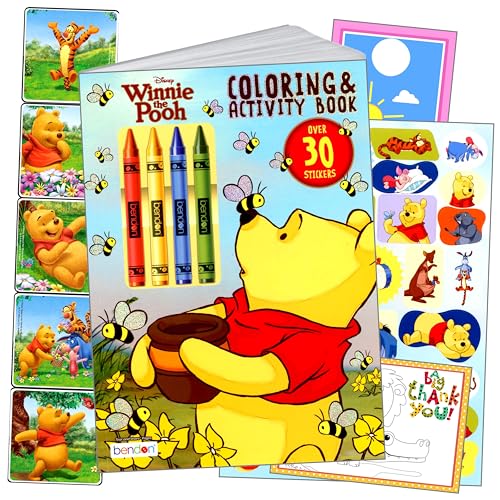Image of Winnie the Pooh Coloring Activity Set - Includes Coloring Book, Winnie the Pooh, Stickers, and More