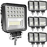 MUVKQC LED Work Lights for Truck - 10PCS 4.5INCH 126W Square LED Light Pods Spot&Flood Combo Beam Off Road Driving Lights for Pickup SUV ATV UTV 4WD Tractor Boat