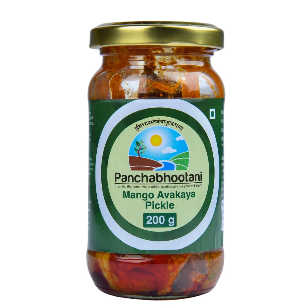 Panchabhootani Avakaya Pickle 200g | Blend of Raw Mango, Aromatic Spices & Mustard | Authentic Taste | Preservatives Free | Fresh & Homemade | Traditional Recipe (B0DG5MVR1V) Amazon Price History, Amazon Price Tracker