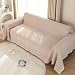 LHGOGO Waffel Sofa Überwurfdecke 180x300cm Große 3 Sitzer Sofaüberwurf Vielseitige Wohndecke als Sofadecke, Couch Überwürf, Sofa Überzug und Tagesdecke mit Deko Quasten - Beige
